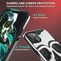 Vista 5 de MYBAT PRO Skullcap Hybrid - Funda protectora para Apple iPhone 14 Plus (6.7), color plateado y negro