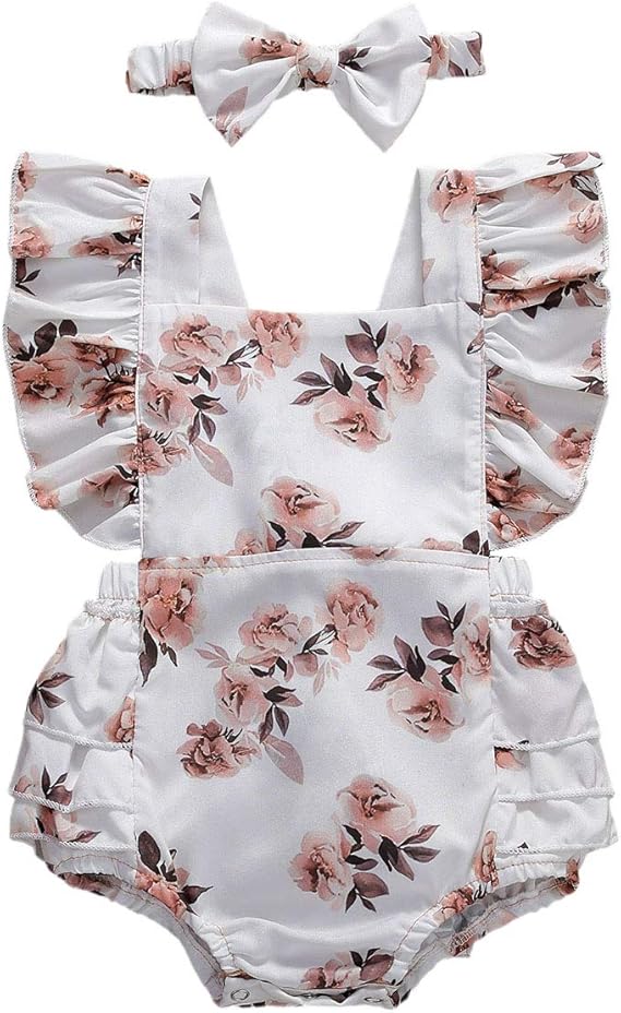 CandyTT Baby Girls TwoPiece Clothes Set Floral Printed Pattern Square