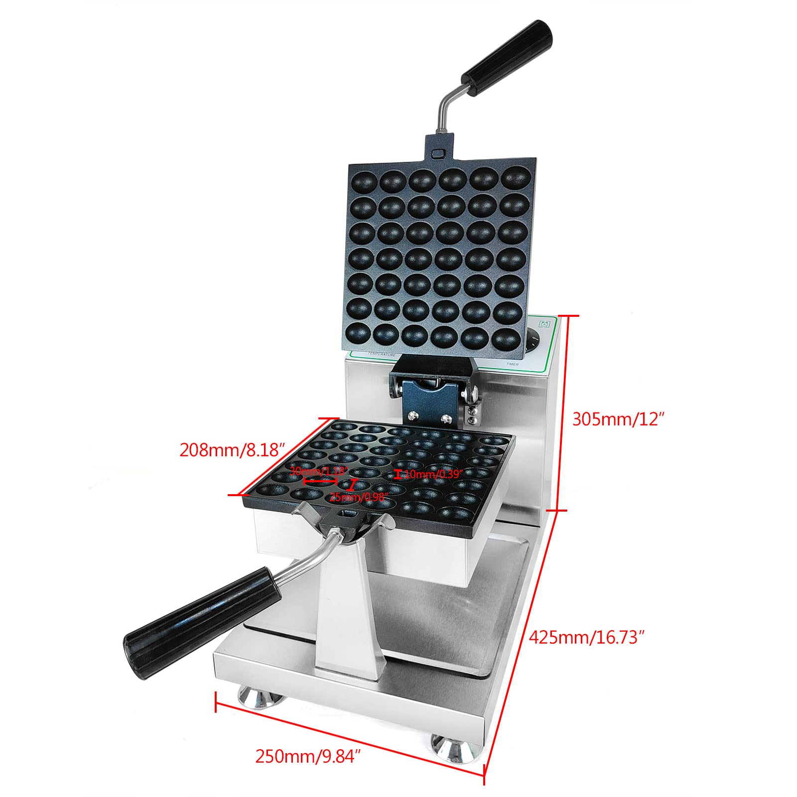 42 PCS Egg Waffle Maker,Non-Stick Bubble Waffle Maker,Commercial Mini Waffle Machine,Adjustable Temp & Time Mini Cake Maker,for Kids and Families (42 PCS)