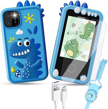 Smart Phone for Kids, HD Dual Camera, Travel Toy, Preschool Learning Toy, Christmas & Birthday Gift for Girls & Boys 3-14, Blue