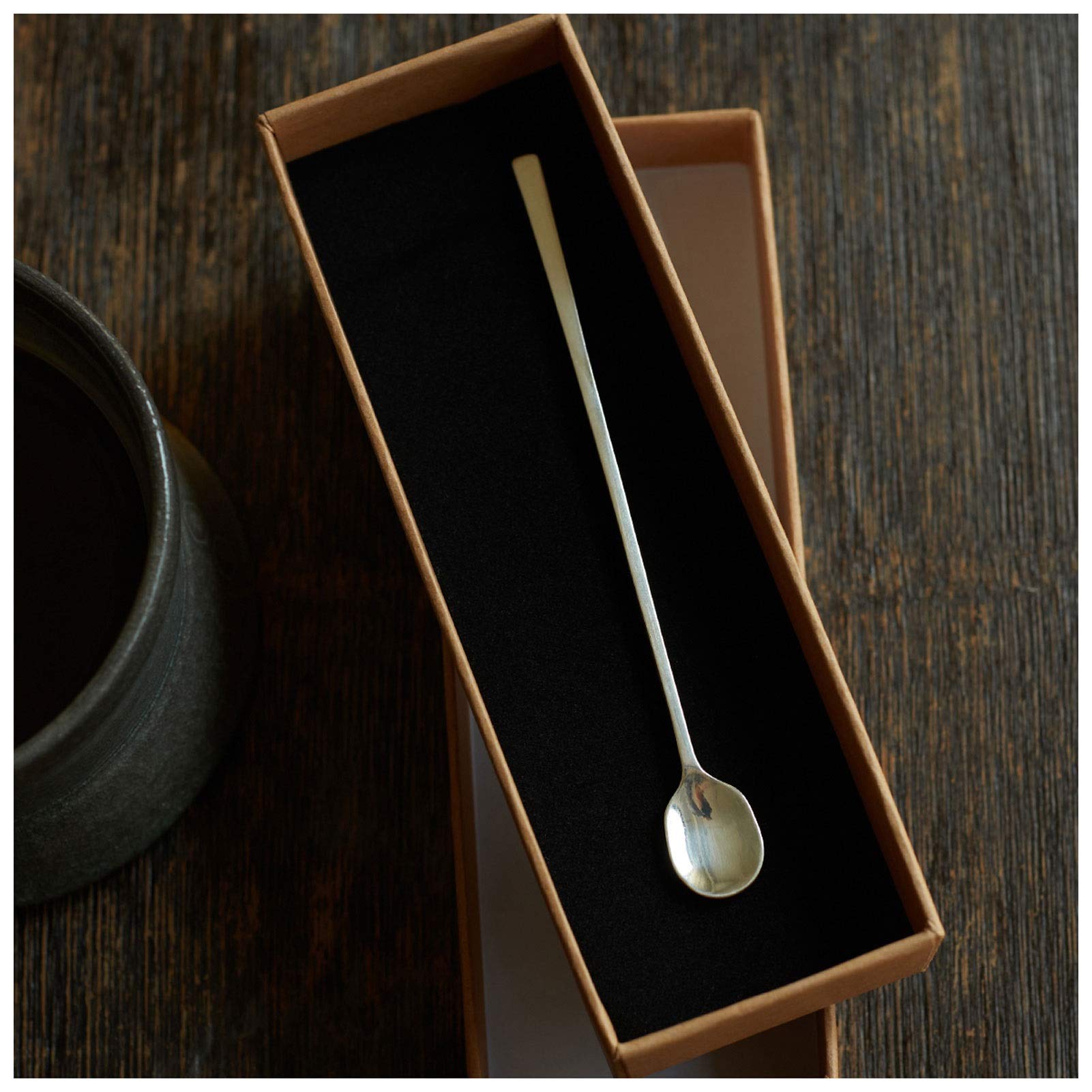 HIHELO Set di Cucchiai Sfusi Argento Sterling Manico Lungo Cocktail caffè Stirring Scoop tè Ghiaccio tè Gelato Torta Dessert Scoop Latte cereale cereale Cucchiaio Colazione Cucchiai da Mangiare