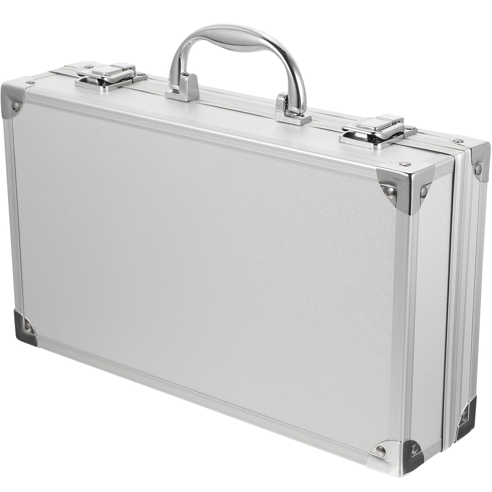 Boîte à outils en alliage d'aluminium argenté OUNONA grande capacité