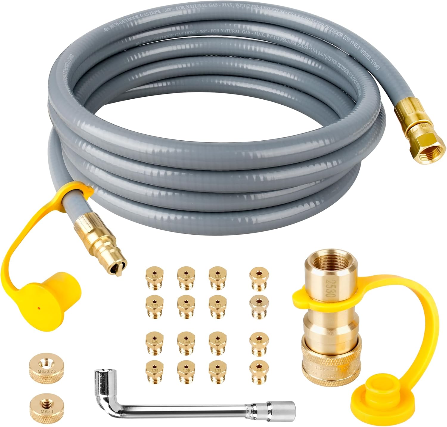 5249 Propane to Natural Gas Conversion Kit for Blackstone 28"/36" Griddle, Rangetop Combo, Tailgater & Single Burner Rec Stove - 10FT 3/8" Natural Gas Hose with Quick Connect Fitting