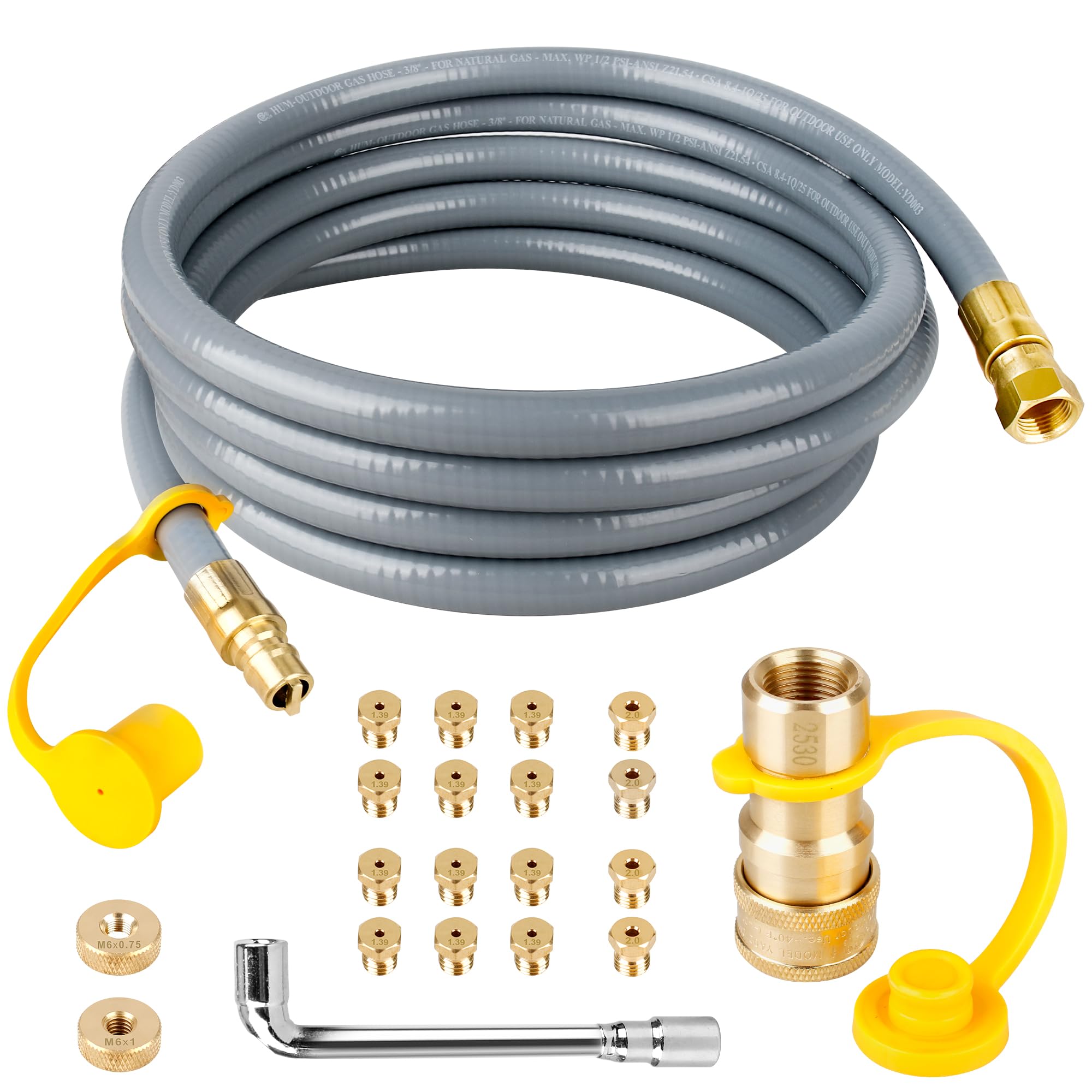 5249 - Kit de conversión de propano a gas natural para Blackstone de 28 pulgadas/36 pulgadas, combo de estufa, puerta trasera y estufa de recreación de un solo quemador, manguera de gas natural de 10