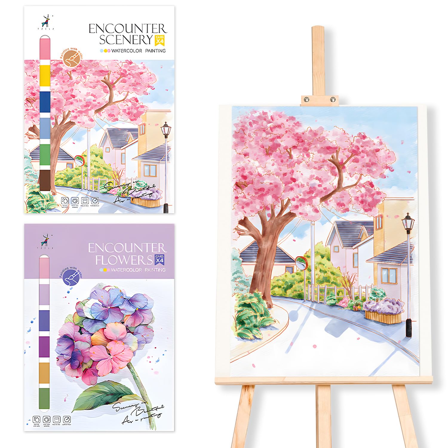 Amazon.com: Paint with Water Coloring Book DIY Watercolor Painting for ...