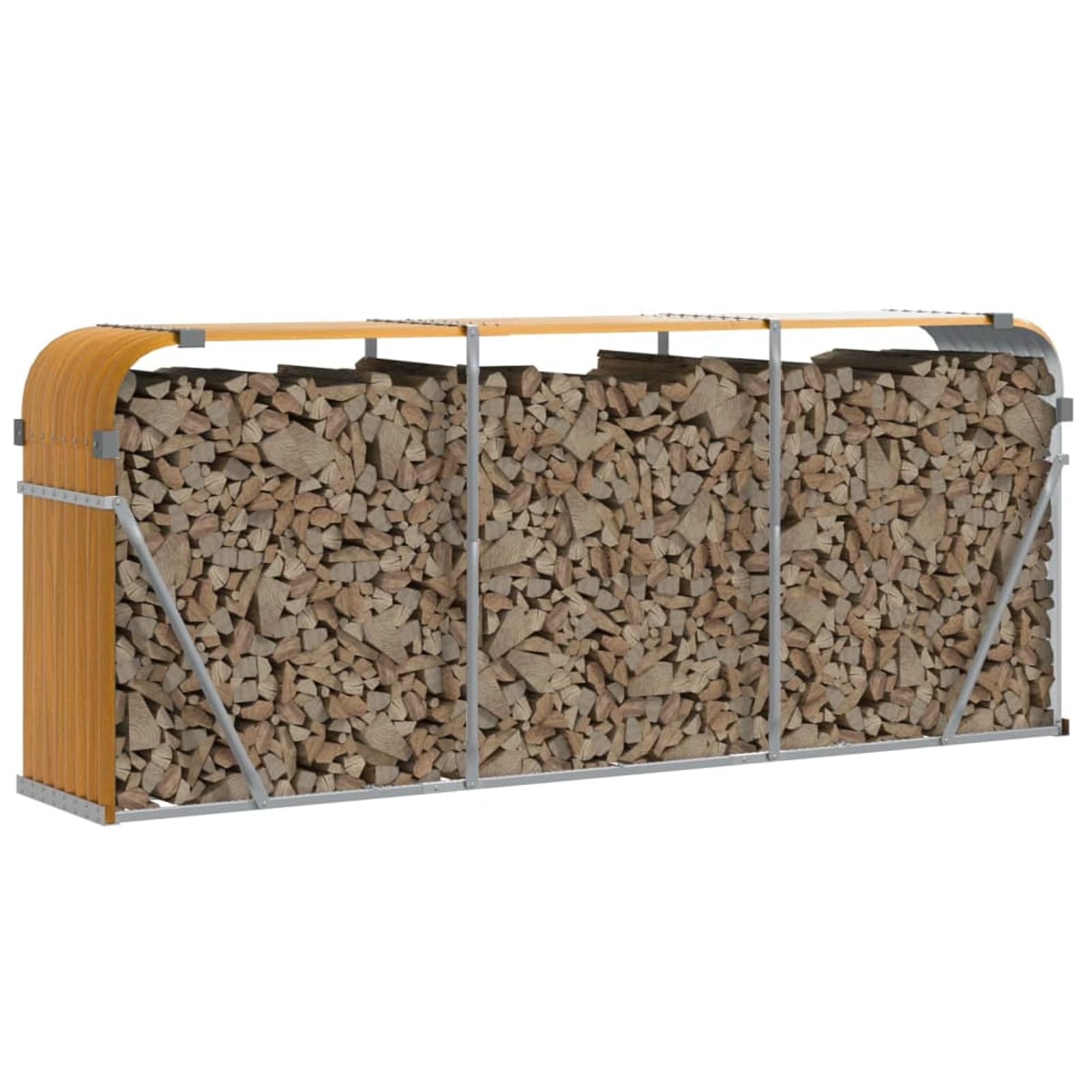 Abri pour bois de cheminée ATOMSTACK MAKER aspect bois en acier galvanisé de 234 x 45 x 100 cm