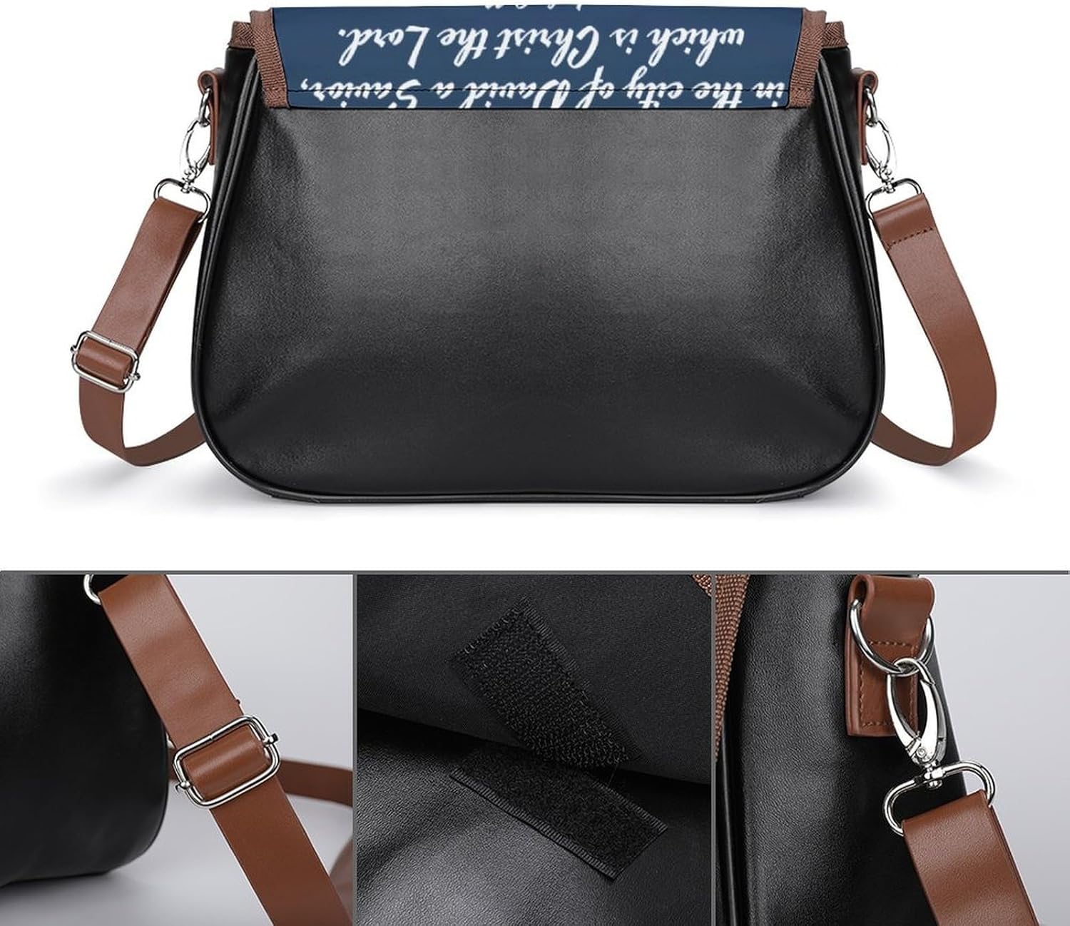 Christmas Nativity with Bible VerseWomen's Faux Leather Crossbody Bag, Waterproof Wrinkle-Resistant Shoulder Bag with Detachable Strap, Large Capacity Casual Handbag, Fashion Daily Purse for Shopping