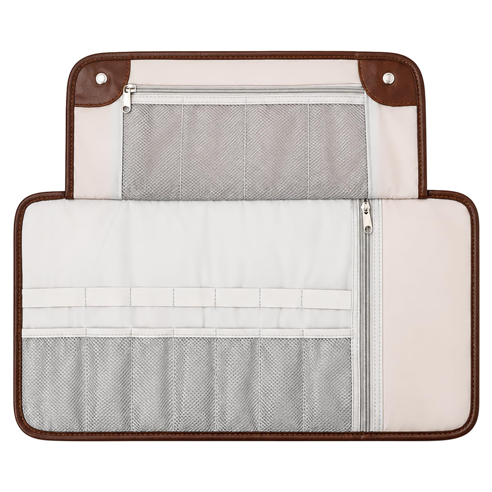 Trousse de Toilette pour Homme, Organiseur de Voyage Compact et Pliable en Cuir PU, 13 Poches, Pochette imperméable pour Rasage et Accessoires de Toilette