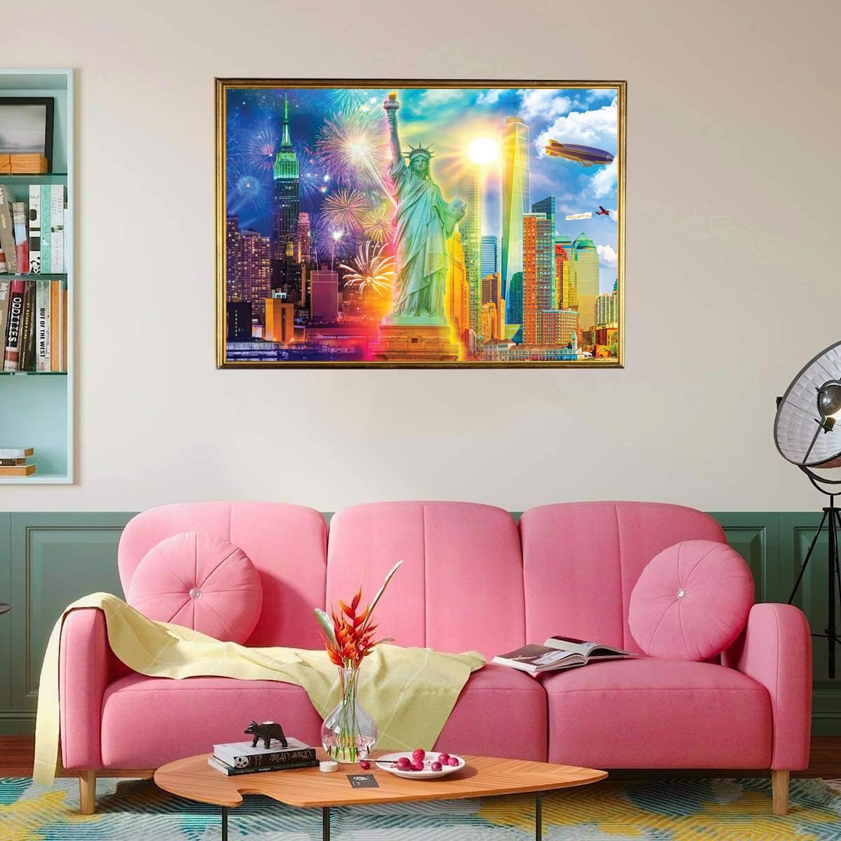 Jigsaw Puzzles for Adults 1000 Piece Statue of Liberty 27.56 x 19.69 Inch Jigsaw Puzzles for Adults Educational Game Challenge Toy 1000 Pieces Landmarks Puzzle for Adult - Image 3