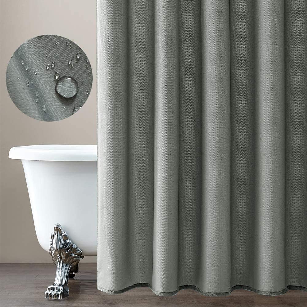 Buy Jinchan Grey Shower Curtain For Bathroom Showers Water Resistant Twill Fabric Shower Curtain Gray In Bath 70x72 Inches Long Shower Curtains Set With Curtain Hooks 1 Panel Online In Indonesia B07fm4c6dj