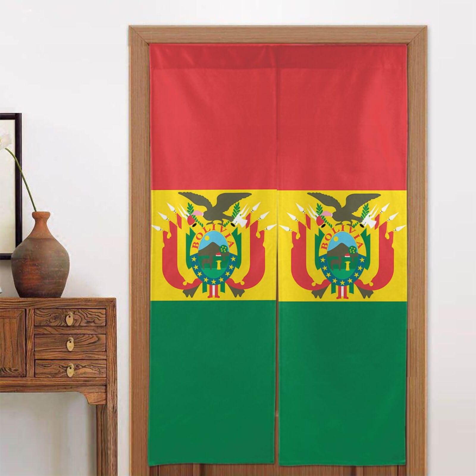 chenfandi Flag of Bolivia Door curtain, blackout, suitable for bedrooms, bathrooms, windows, etc., 86 x 143 cm.