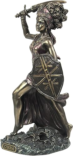 Miniatura 2 de Veronese Design 8 5/8" Santeria Orishas Obba River Goddess Resina Fundida en Frío Acabado Bronce Estatua