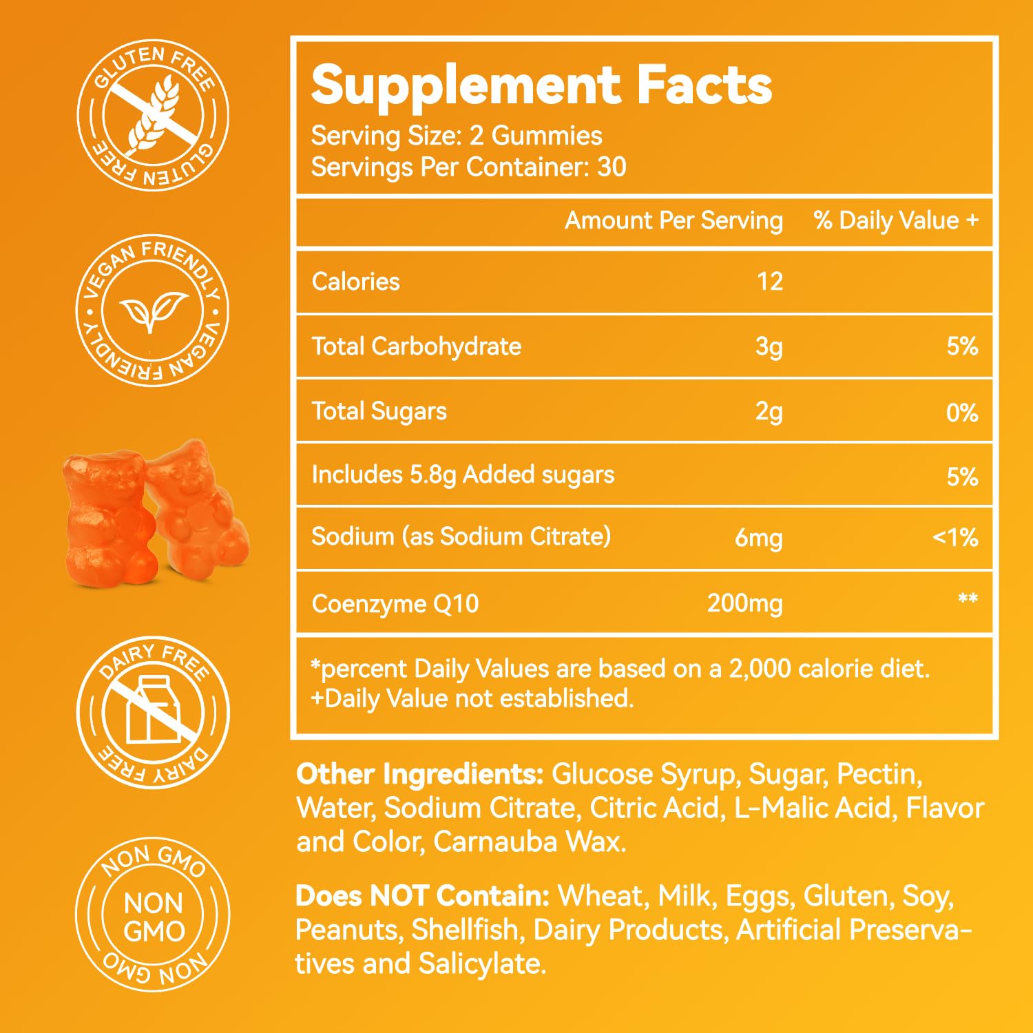 CoQ10 Gummies 200mg, Vegan Supplement for Adults (60 Gummies) — Amazon image 2