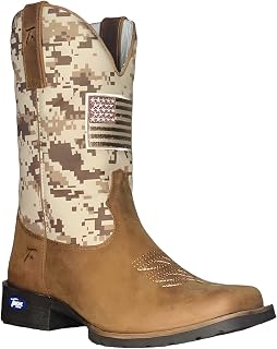 Cowboy Boots Men Square Toe Western Boot Durable Classic Embroidered Traditional Work Boots