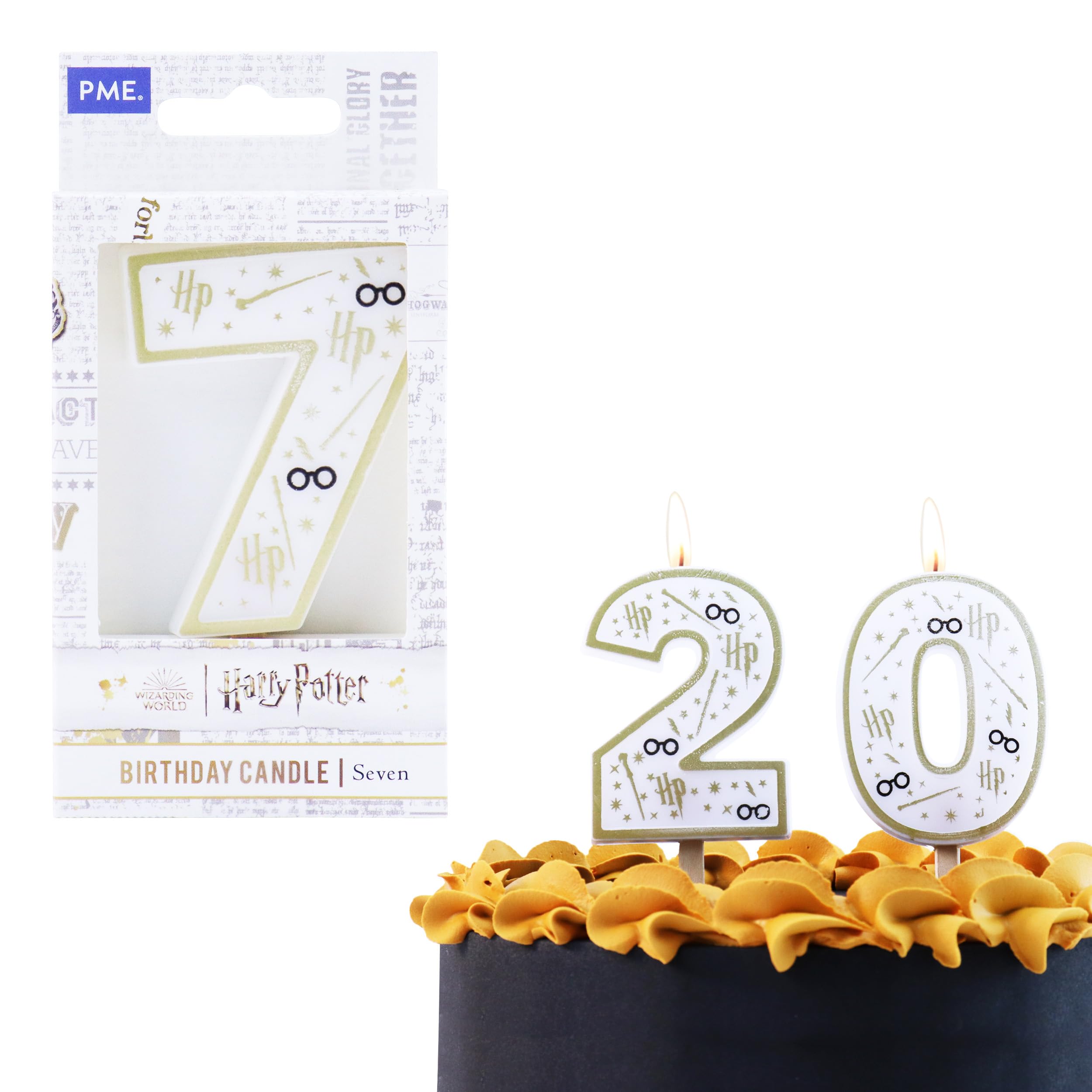 PME Harry Potter Birthday Candle, Number 7, Gold