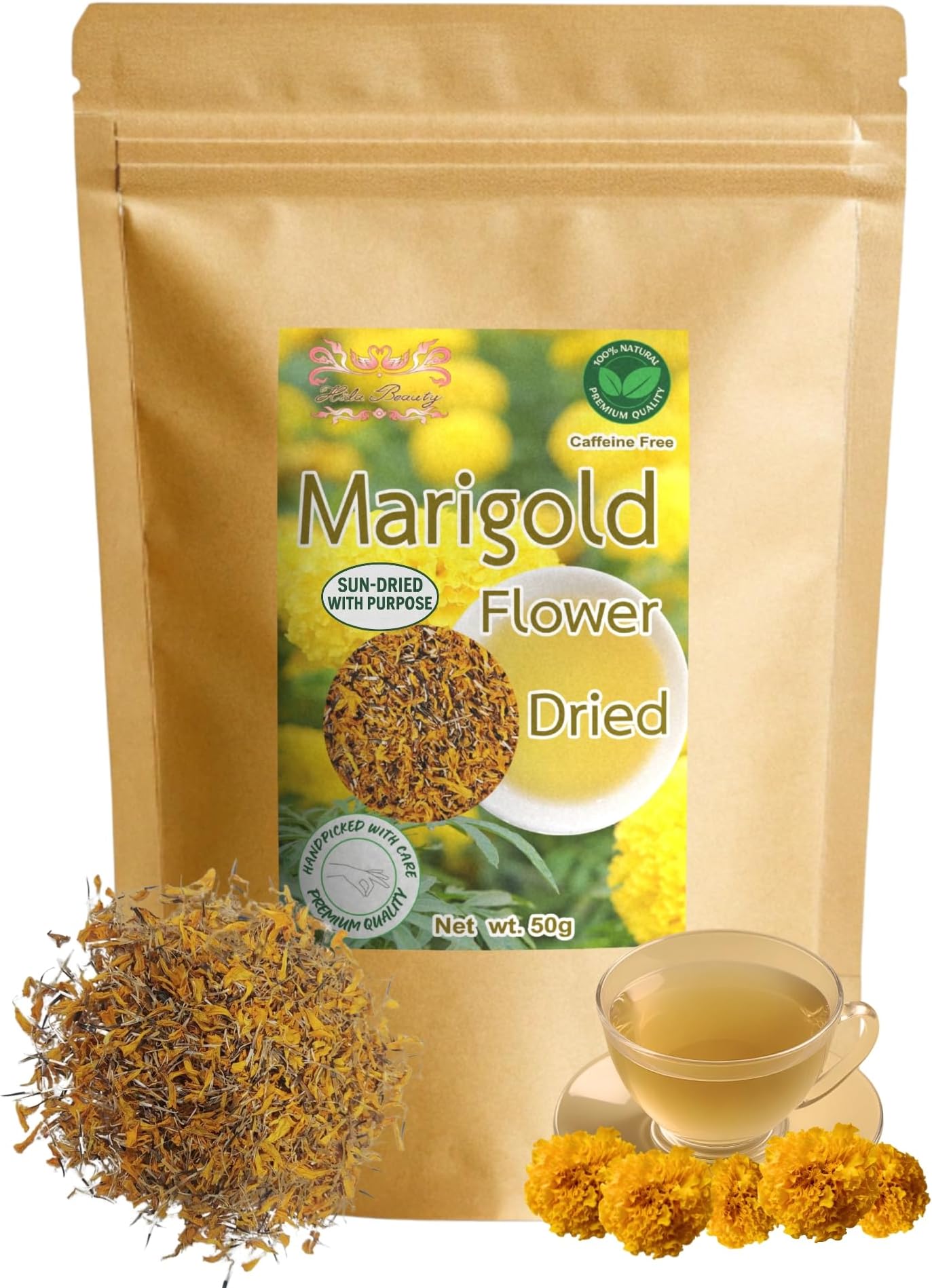 Hida Beauty Dried Premium Marigold Flower 1.76 Ounce