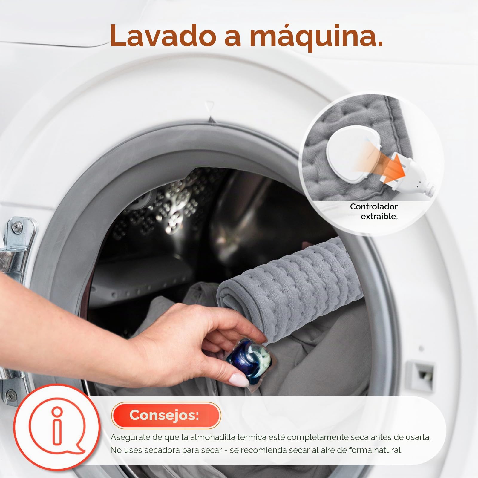 Almohadilla Calentable Eléctrica 30x60cm con Apagado Automático, Manta Calefactora Pequeña, 4 Temporizadores (0,5H-2H) y 9 Niveles de Calor, Lavable a Máquina