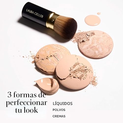 Miniatura 3 de LAURA GELLER NEW YORK - Brocha retráctil con mango de aluminio Kabuki, para todo el maquillaje facial y base para maquillaje facial líquido, crema