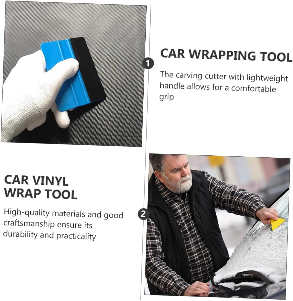 2sets Vinyl Wrap Tool Kit Vehicle Window Tint Film Application High Efficiency for Car Wrapping Essential Tinting and Enthusiasts