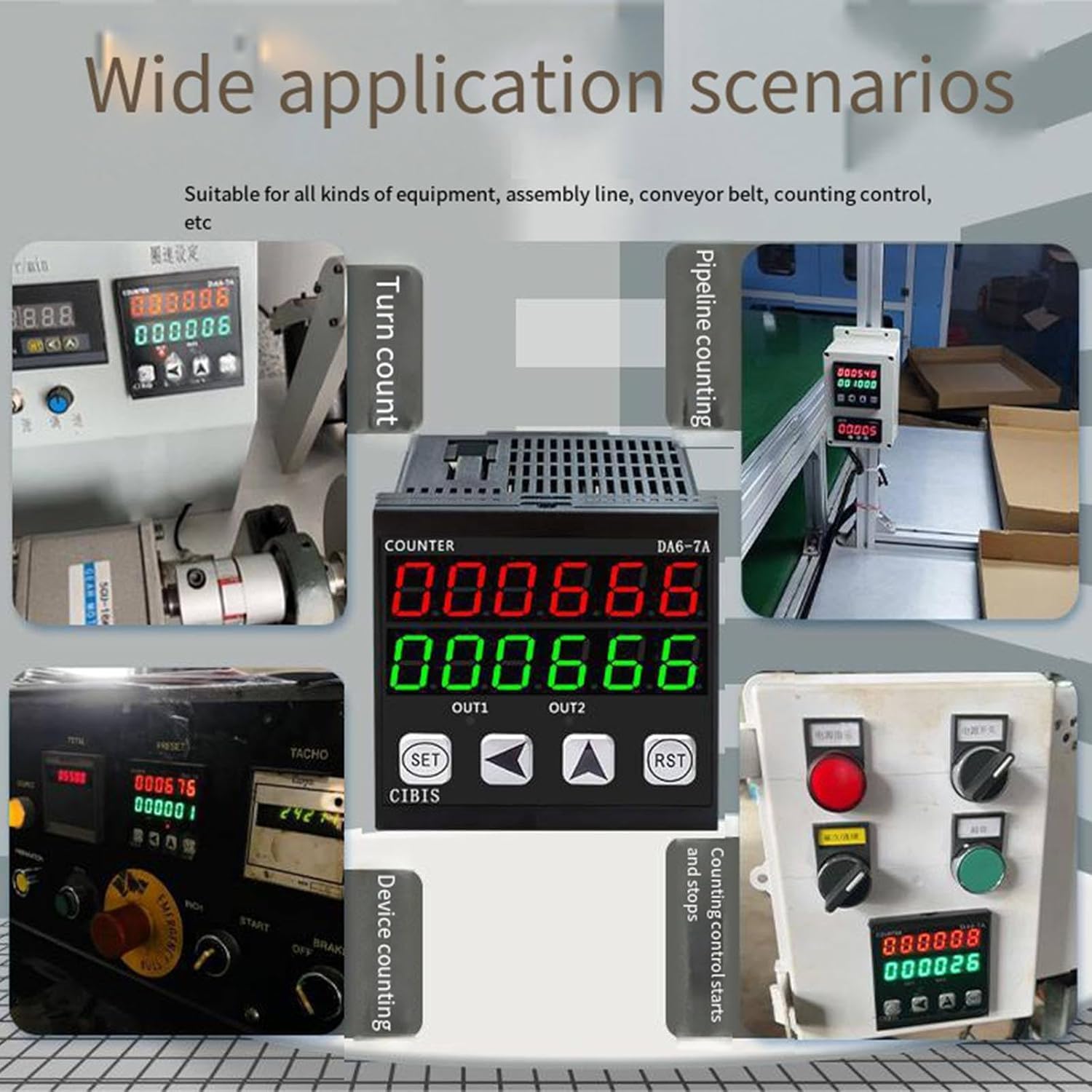 TsoLay Automatic Induction Counter, Electronic Digital Counter, 0-30 CM /0-70 CM Intelligent Electronic Digital Display, Count Up to 999999, with Power Off Memory Function, for Conveyor Belt
