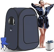 Portable Steam Sauna for Home, Pop up Sauna Tent Box with New 3L 1300 Watt Steamer, Steam Saunas for Home, Gym, Yoga, Pilates