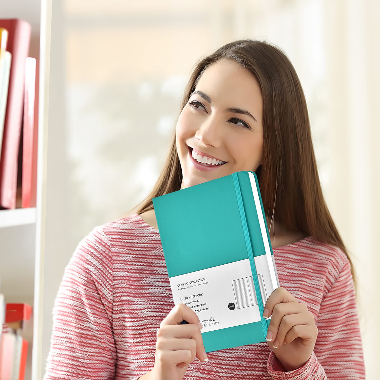 24 Stück A5 Tagebuch-Notizbücher, klassisch, liniert, Hardcover, Kunstleder, liniert, für Büro, Zuhause, Schule, Business, 21,1 x 14 cm, 100 g/m² dickes Papier, 160 Seiten (6 Farben)