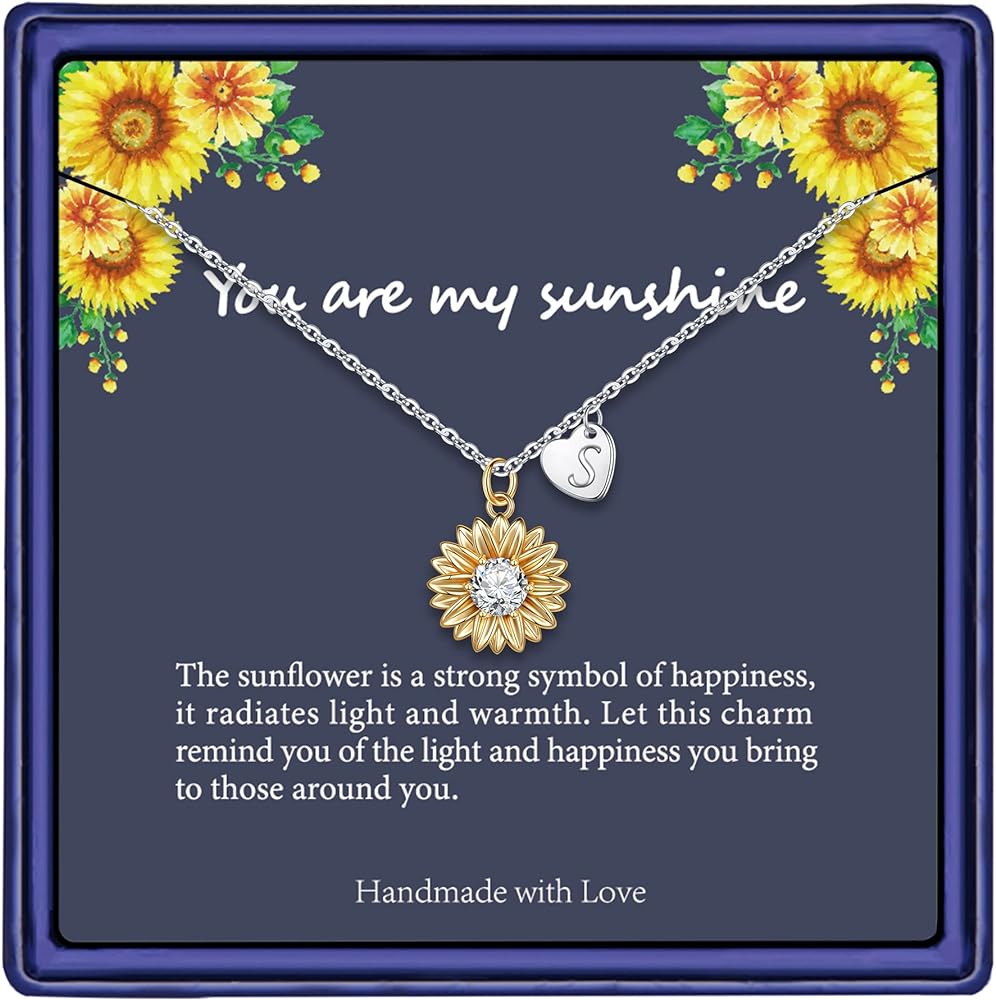 Amazon.com: MONOZO Initial Sunflower Necklace for Women