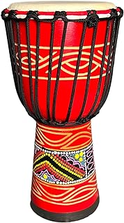 SDFEGHT Djembe Drum 8' Hand Drum Musical Instrument African Drumk, Bongo (Red )