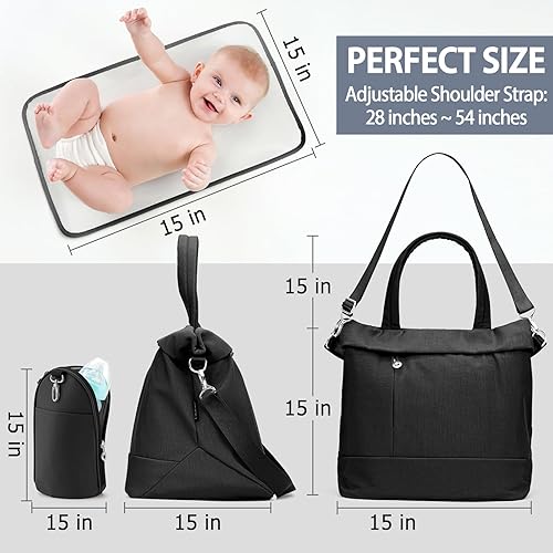 Miniatura 3 de Bolsa de pañales grande de viaje a la moda cruzada para meses, bolsas para mamá al aire libre con bolsa aislada y cambiador