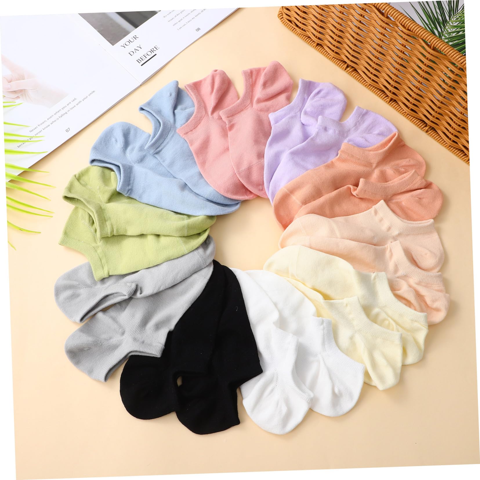 12 Paar Damen Knöchelsocken aus Baumwolle, Unsichtbar, Dünn | Nahtloses Design, Schweißabsorbierend, Rutschfest, für Running und Sommer