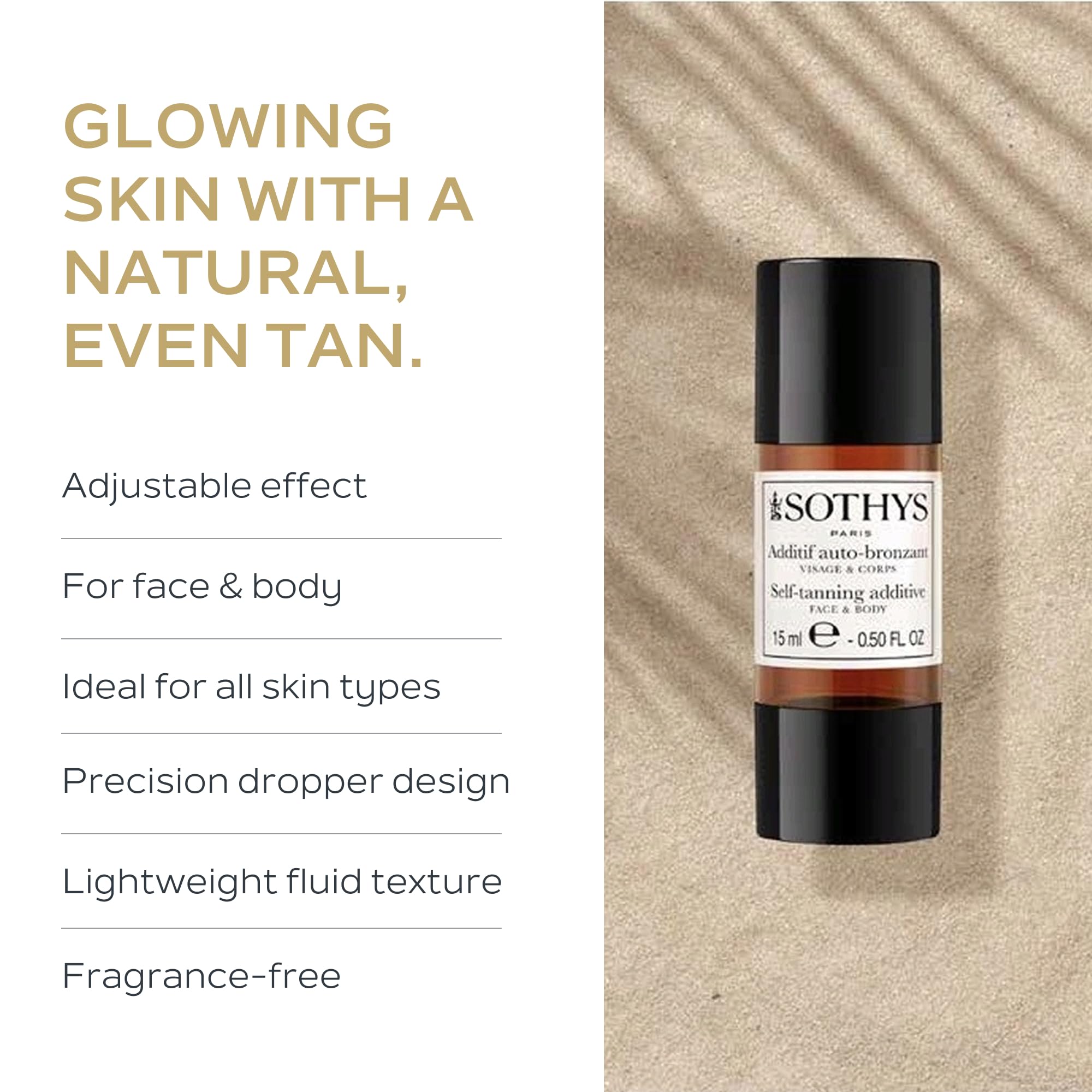 SOTHYS Self-Tanning Additive – Face & Body | Sunless Tan Drops for a Buildable, Natural-Looking Glow | Gradual Tanning for All Skin Types