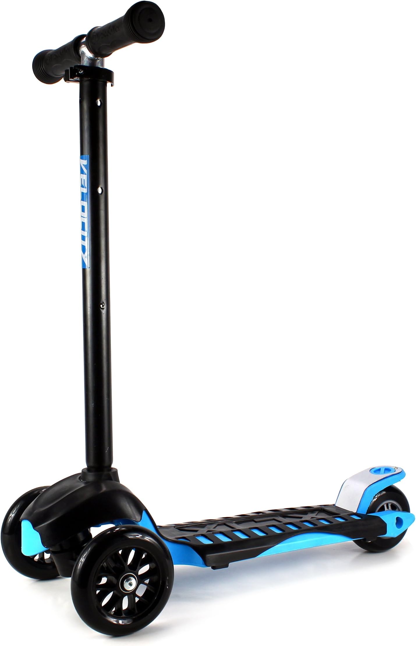 '02 Children's Kid's Three Wheeled Toy Kick Scooter w/ Adjustable Handlebars, Rear Fender Brake, Rubber Hand Grips (Blue)