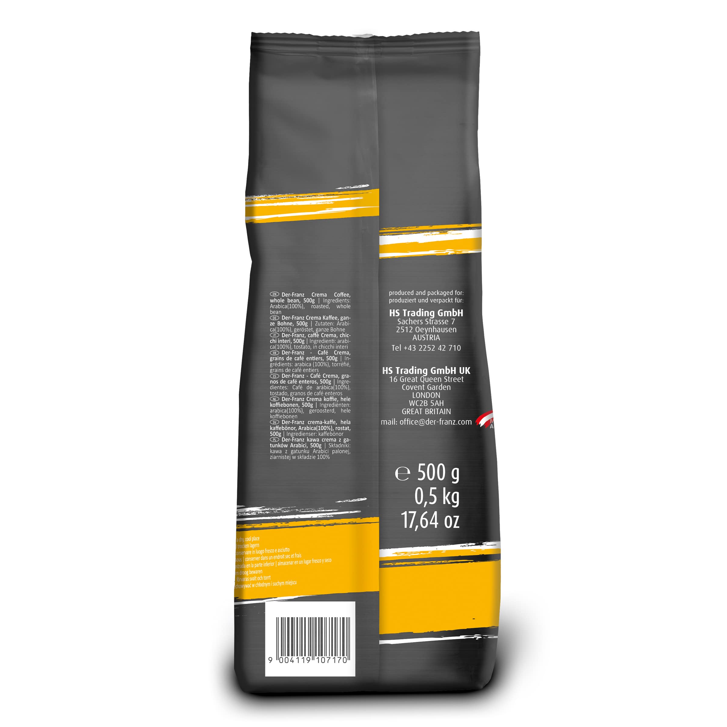 Der-Franz Crema Café granos enteros 3 x 500 g