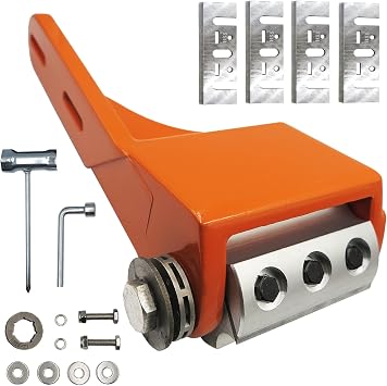 Orange Log Peeler - Log Debarking Tool As Chainsaw Debarker Attachmen,Debarker Tool,Timber Framing Tools Main for Log Builders, Sawmills,Home Builderswith 4 Blades,2 Spare