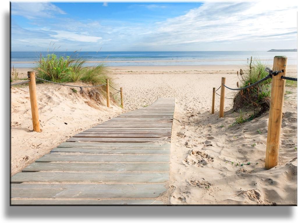 -Canvas Prints,Beach Scenery Wall Art Oil Paintings Printed Pictures Stretched for Home Decoration hs0012