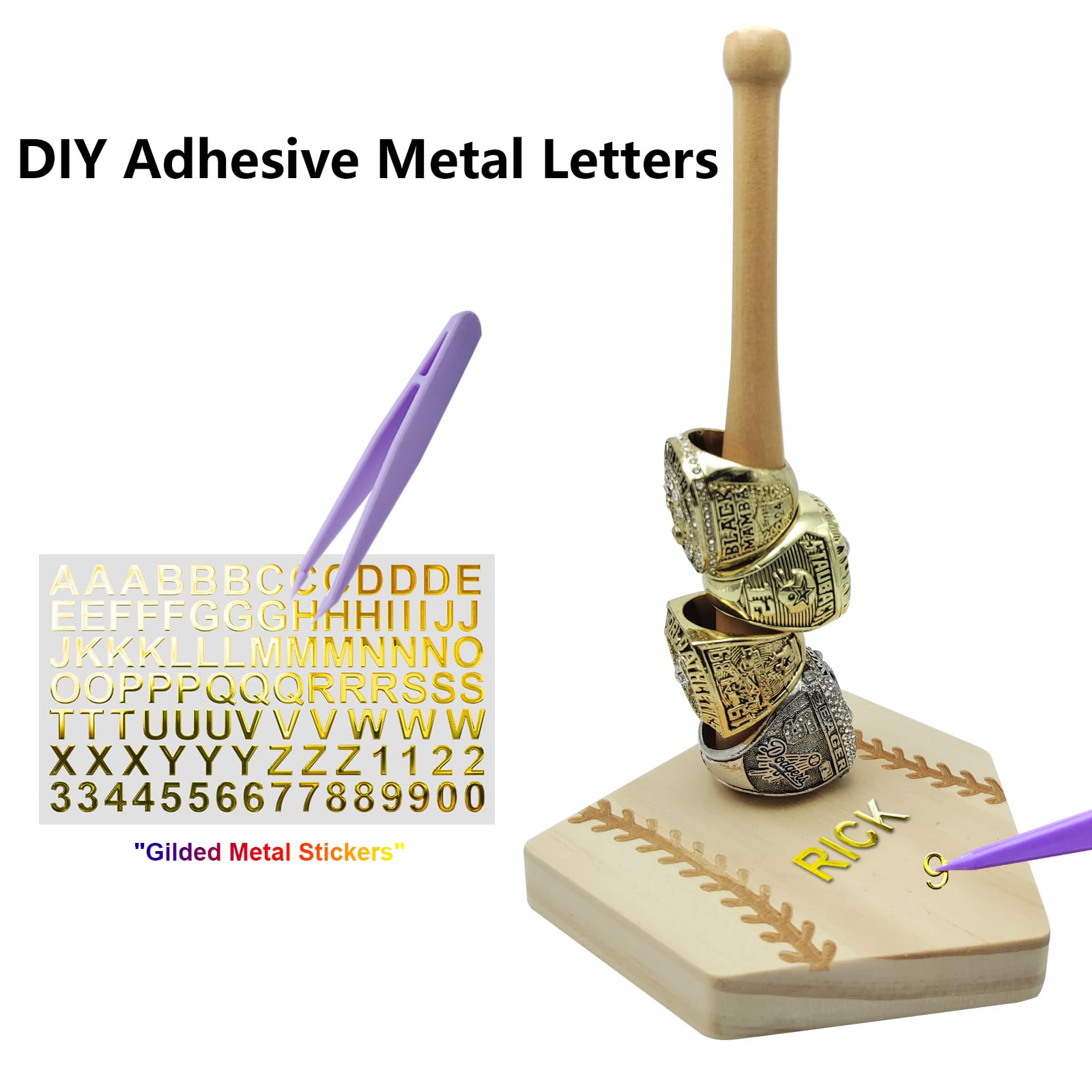 Championship Ring Display Case Baseball Ring Holder Accessories Softball Gifts League Trophy Sports Memorabilia Man Cave Decor Home Plate