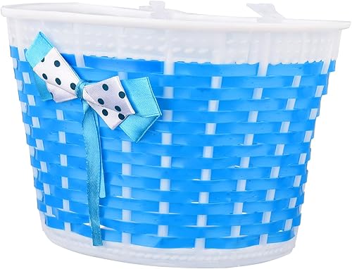 Miniatura 9 de Cesta de bicicleta para niños, cesta de mimbre para manillar de bicicleta para niños y niñas, cesta de triciclo pequeña delantera para niños
