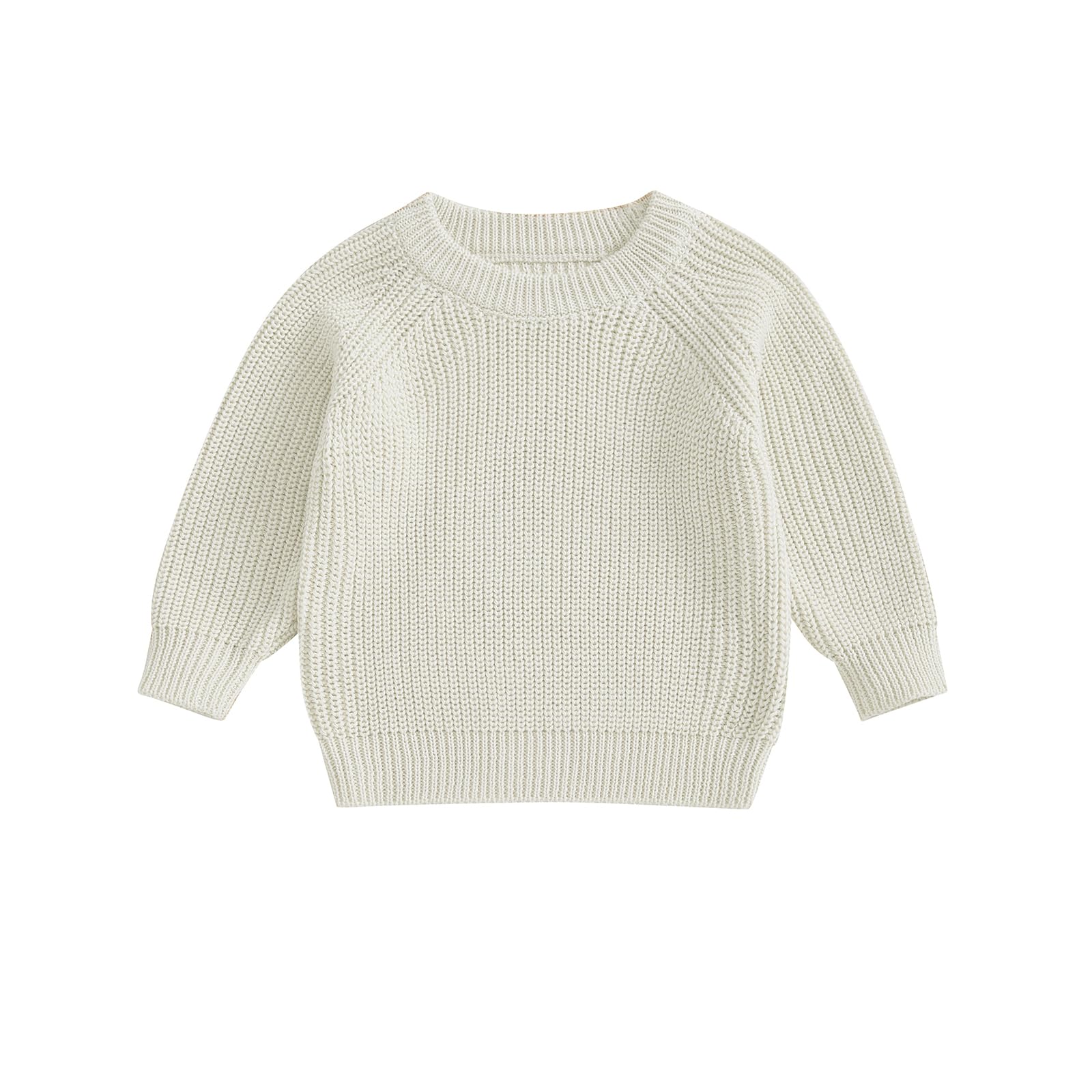 Baby Girls Boys Sweater Solid Color Long Sleeve Crew Neck Knit Pullover Warm Sweater Toddler Clothes Knitwear Baby Jumpers Tops Casual for Fall Winter — view 24