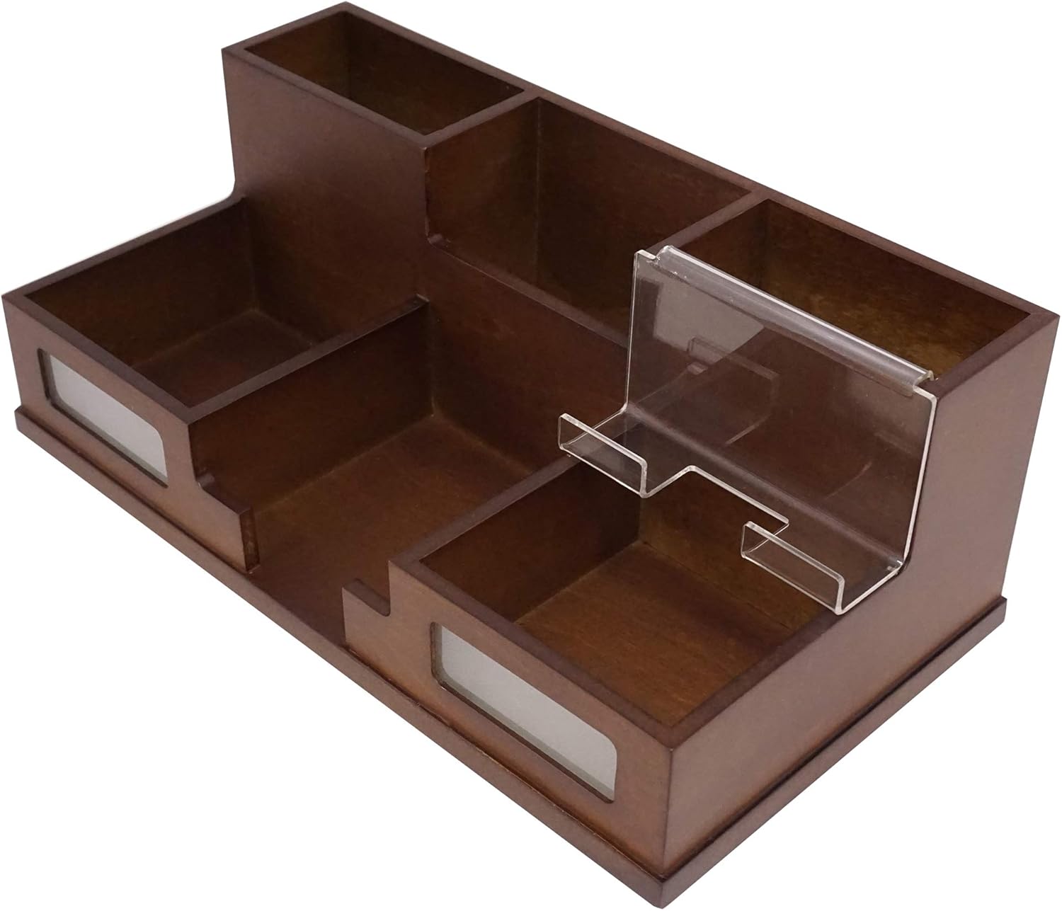 Victor All-in-One Desk Organizer with Smart Phone Holder Perfect for Office and Home H9525 (Heritage Wood) No Assembly Required