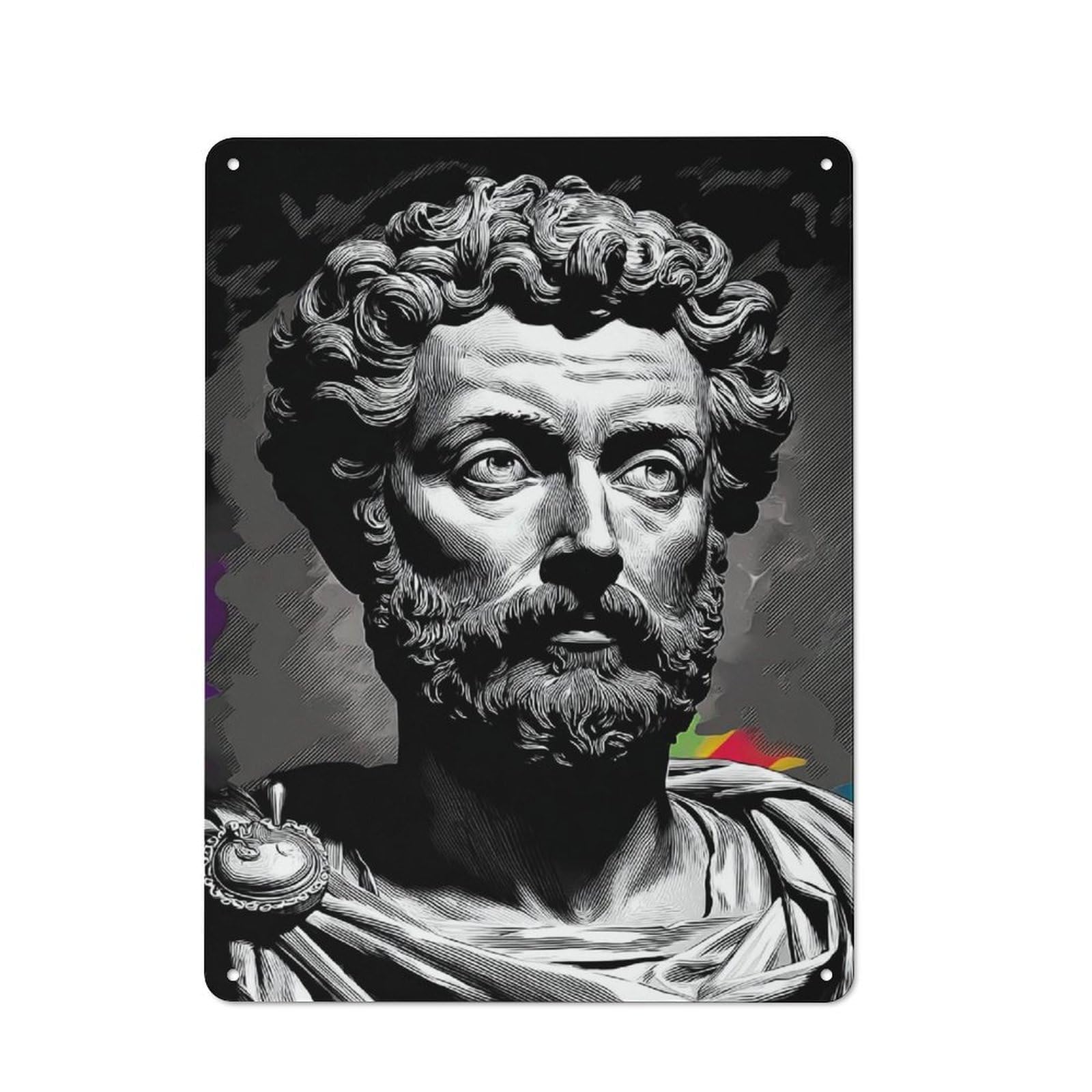 Junmoney Roman Emperor Portrait Cottage Tin Sign 40X30cm Featuring Porch Wall Decor For Shed, Garden Room, Porch Or Garage