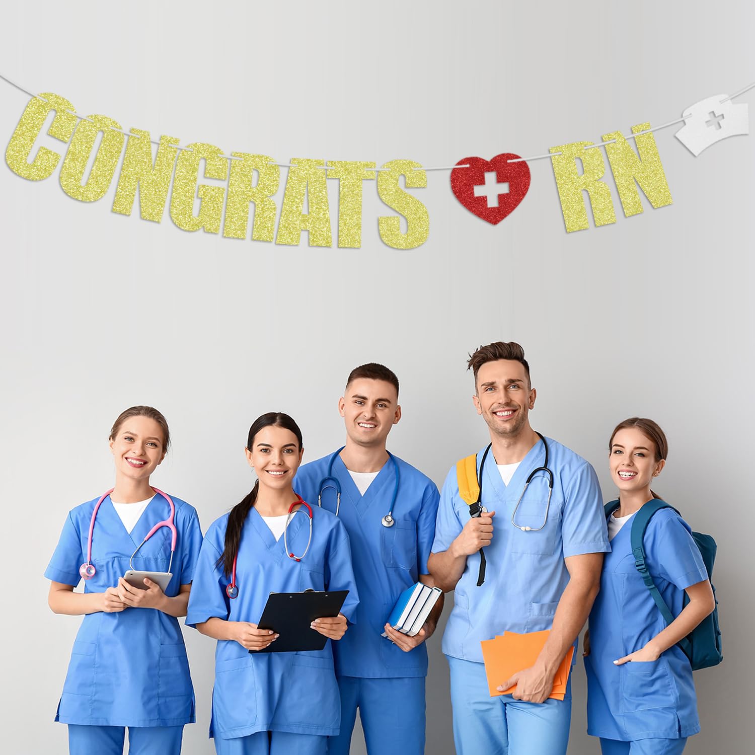 Congrats Nurse Graduation Banner – Glitter Party Decor Garland For RN, BSN, Nursing School Grad (Class Of 2024) - View #8