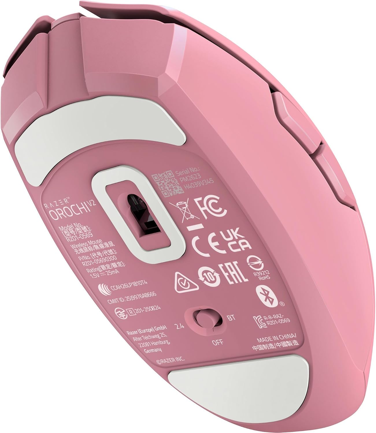 Razer Orochi V2 Wireless Gaming Mouse, PC & Mac, Portable, 60g, Quartz Pink | Bluetooth & 2.4GHz Wireless Connectivity, 18K DPI, Up to 1100 Hr Battery Life 11 71jdpzuXYJL. AC SL1500