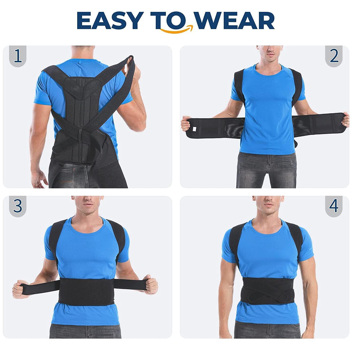 Rücken Geradehalter Rückenstützgürtel Damen,Verstellbare Schultergurt Haltungskorrektur Haltungskorrektur rücken körperhartung korrigieren geeignet (Schwarz, S) (Schwarz 30, L)
