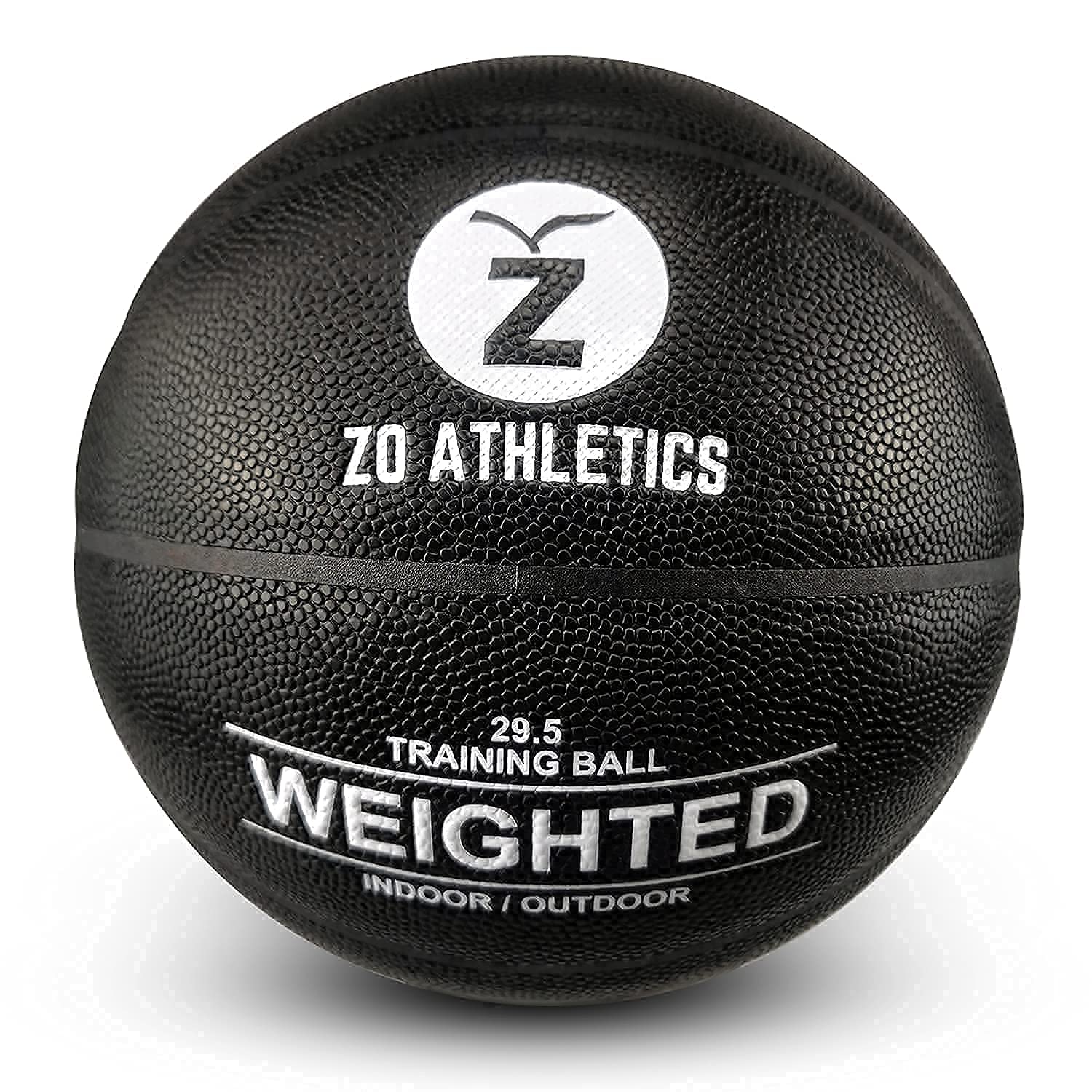 ZO ATHLETICS Weighted Basketball - Workout Included on The 3lb Heavy Basketball for Training and Dribbling Drills - Gift Ideas for Teen Boys and Girls (Original Black)