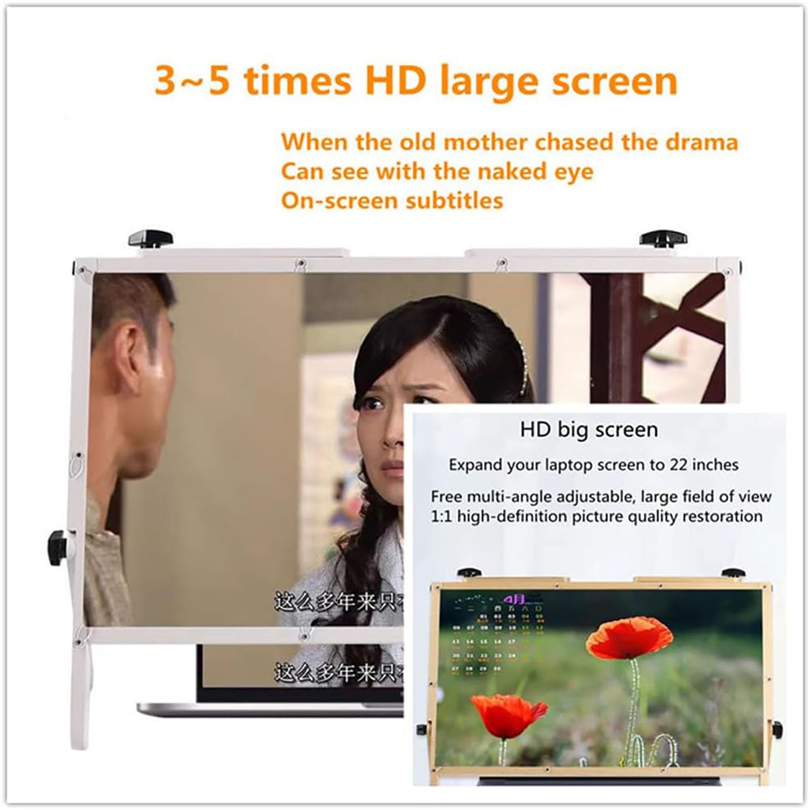 Lente d'Ingrandimento per Schermo del Laptop Lente d'Ingrandimento per Schermo Desktop, Lente d'Ingrandimento per Lettura HD da 22", Lente d'Ingrandimento per Lettura 3X