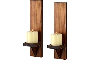 OwnMy Rustic Wall Mount Candle Sconces Set of 2 : Enhance Your...