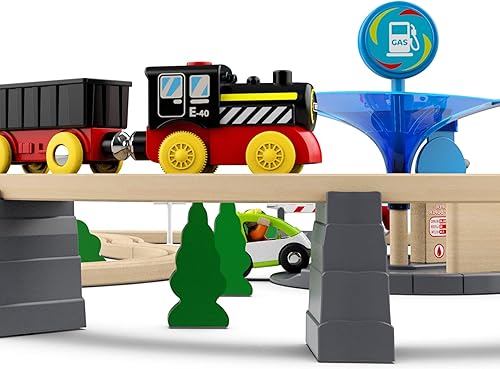 Miniatura 4 de Juguetes magnéticos de tren para pistas de madera, juego de tren de locomotora a batería compatible con Thomas & Friends, Brio, Chuggington
