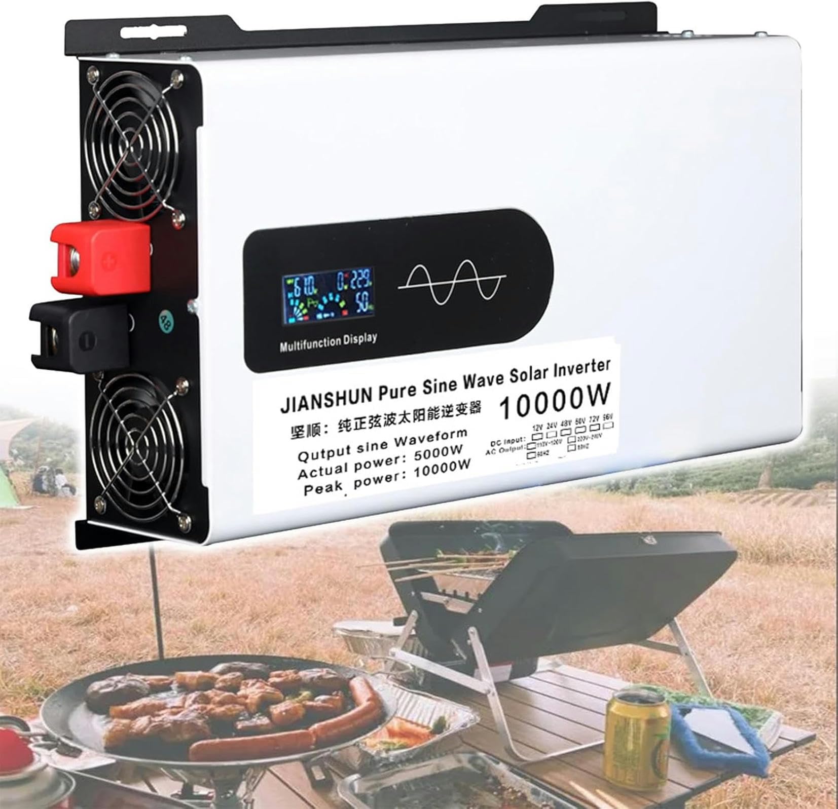 Convertisseur tension 10000W 24V 220V avec écran LCD pour autonome