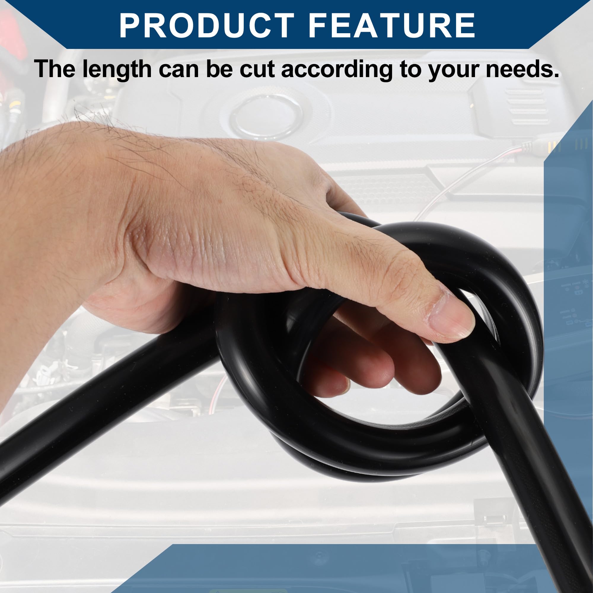 Tubo in Silicone per Aspirazione Tubo per Linea di Aspirazione Automobilistica Ad Alta Temperatura 5.5ft 11/16" 18mm ID 3.5mm Spessore 1 Pezzo Nero