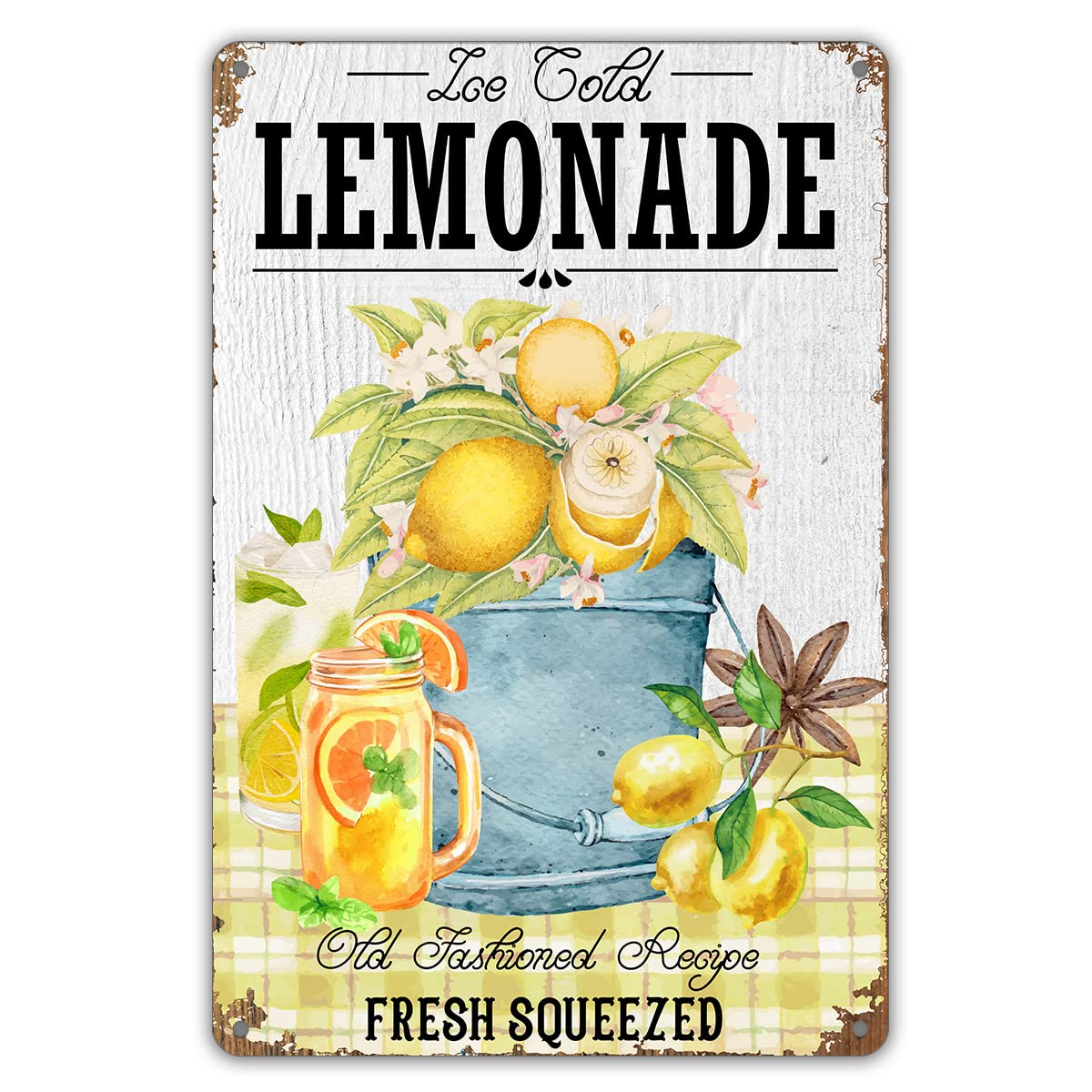 Funny Ice Cold ade Metal Tin Sign Wall Decor Sign for Home Decor Gifts 8x12 inch